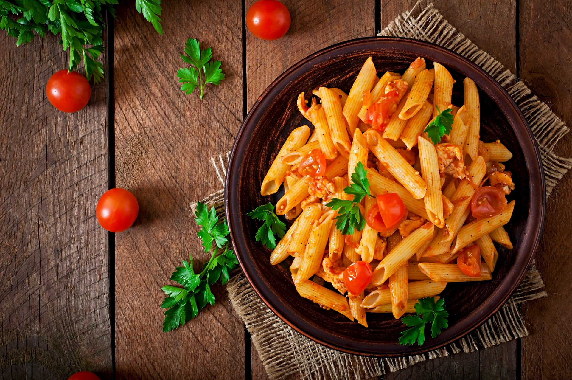 Classic Italian dishes including pizza, pasta, and creamy risotto with fresh ingredients